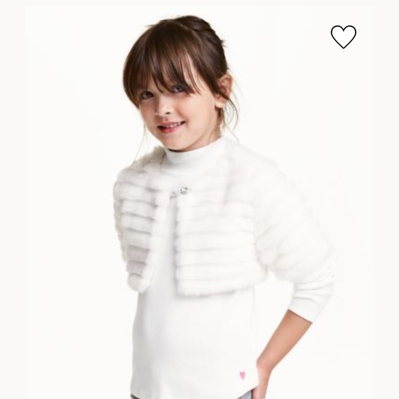 Like new H&M feux fur girl bolero jacket size 4 - Picture 1 of 8